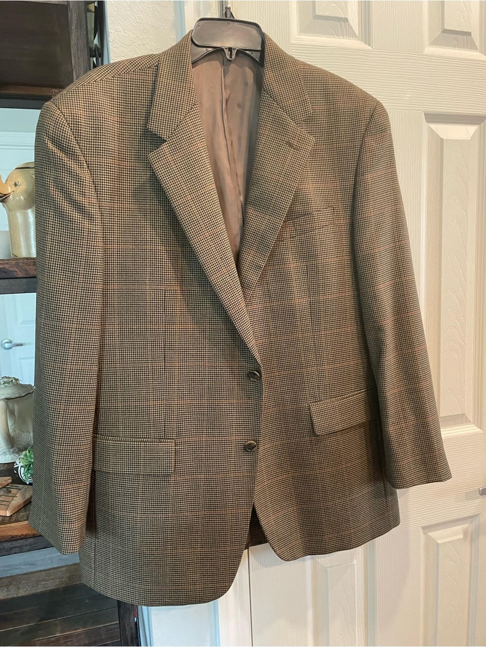 Izod Men’s 44R Brown houndstooth 100% Pure NEW WOOL 2 Button Sportcoat/Blazer